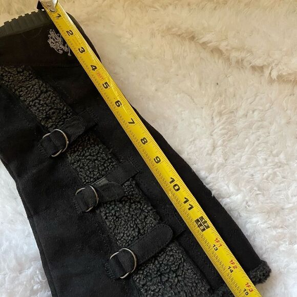 US Polo Assn black faux suede mid  calf pull on boots rubber soles size 11 - Picture 9 of 12